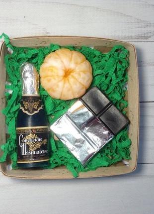 Сувенирное мыло, набор " шампанское, шоколад и мандарин "4 фото