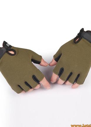 Тактичні рукавички без пальців 5.11 зелені безпалі безпалки