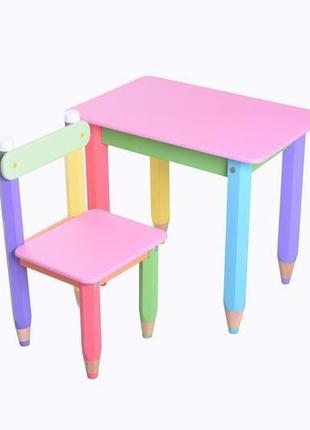 Детский столик + стульчик "карандашики"3 фото