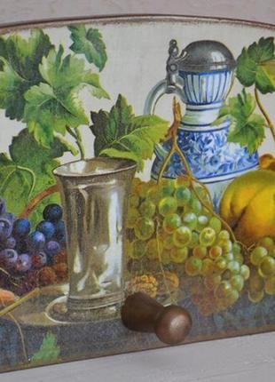 Вішалка-панно для кухні винний натюрморт3 фото
