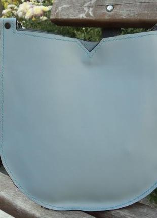 Кожаная круглая женская сумка1 фото