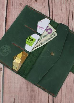 Жіноче портмоне зеленого кольору2 фото