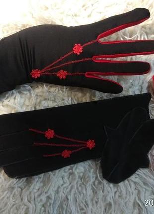 Перчатки  черные.перчатки красные4 фото