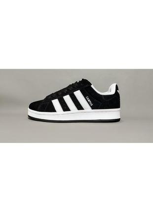 Кросівки жіночі adidas campus black wait кеди адідас кампуси чорні кросівки на товстій підошві