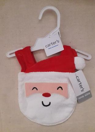Новогодний слюнявчик  carter's оригинал