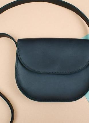 Шкіряна чорна сумка (жіноча сумочка на плече)1 фото