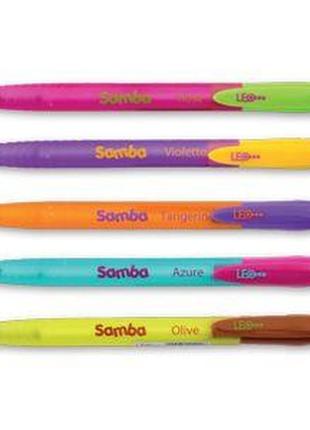Ручка кулькова масляна автомат серія samba 0,7мм, синя 411290 акційна пропозиція