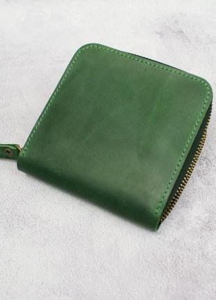 Гаманець на блискавці - жіночий маленький гаманець - зелений гаманець на застібці