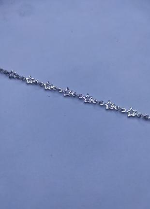 Женский серебряный браслет 925 пробы на ногу покрытие родий размер 24-28 см2 фото