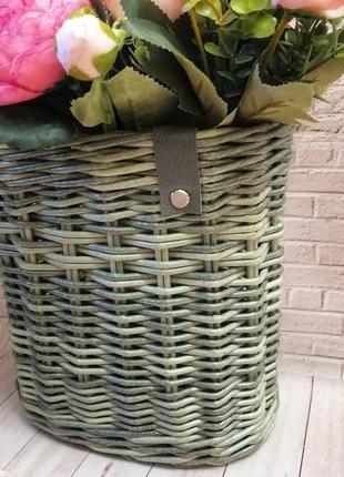 Корзина плетена (дорбаскет, підвісна, для квітів)3 фото