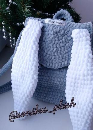 Плюшевий рюкзак з вушками