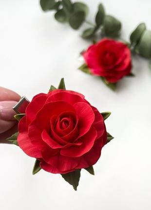 Заколки з трояндами4 фото