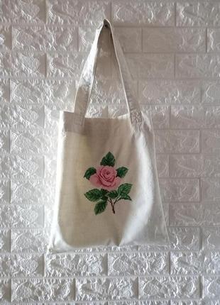 Эко сумка с розой