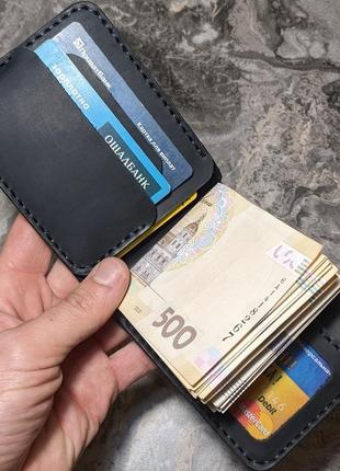 Затиск для грошей, гаманець чоловічий, портмоне ручної роботи5 фото