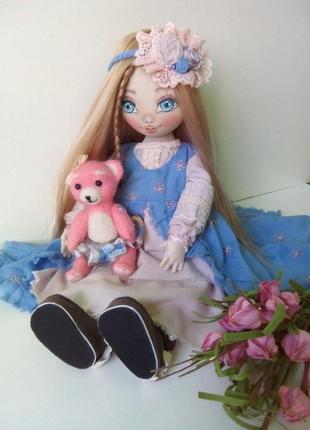 Текстильная кукла в стиле "бохо"3 фото