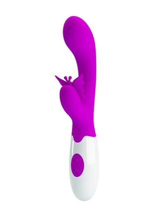 Кролик вібратор pretty love butterfly kiss vibrator purple, 20х3 см.
