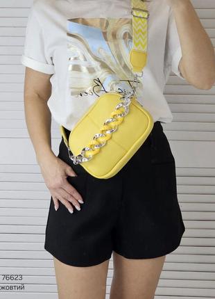 Жіноча сумка крос-боді на широкому ременці8 фото