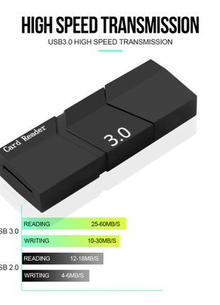 Внешний кард-ридер usb 3.0 для microsd. картридер считыватель флеш-карт tf card wr22w2 фото