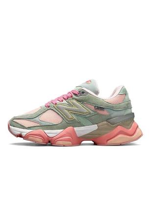 Жіночі трендові кросівки в стилі new balance 9060 joe freshgoods baby shower pink замша сітка 37-41