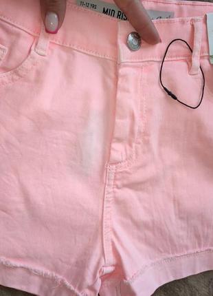 Джинсові шорти на дівчину 11-12 років. шорти рожеві. шортики4 фото
