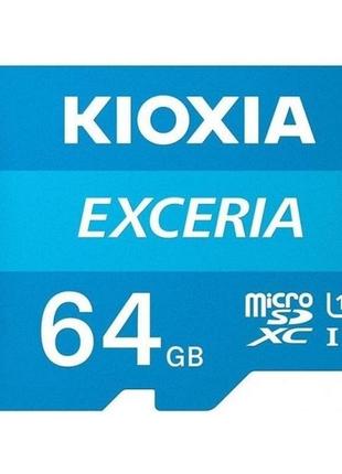 Карта пам'яті kioxia exceria microsdxc 64gb uhs-i class 10 r100mb/s + sd-адаптер (lmex1l064gg2) (код