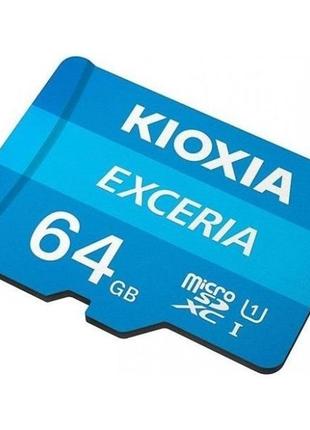 Карта пам'яті kioxia exceria microsdxc 64gb uhs-i class 10 r100mb/s + sd-адаптер (lmex1l064gg2) (код3 фото