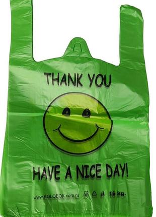 Пакет майка розовый 30 см * 45 см с принтом (50шт)