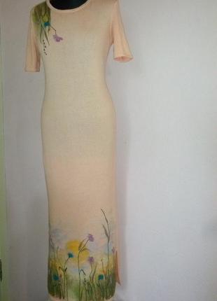 Платье вязаное " травы луговые"2 фото