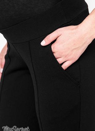 Теплі і модні штани для вагітних з щільного трикотажу джерсі з начосом1 фото