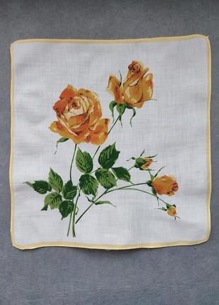Винтажный батистовый носовой платок с розой.3 фото