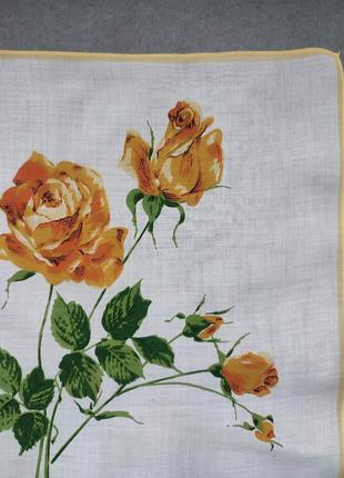 Винтажный батистовый носовой платок с розой.5 фото
