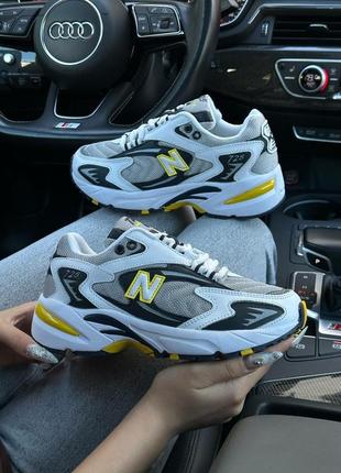 Женские кроссовки new balance 725 white black yellow