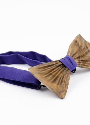 Дерев'яна краватка-метелик комплект (платок, запонки)5 фото