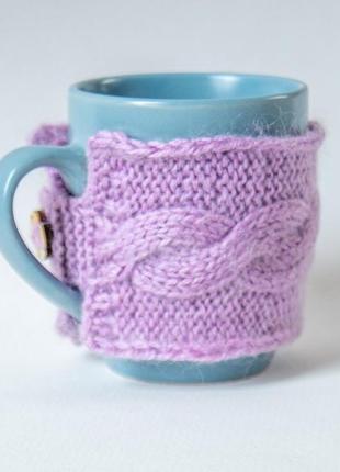 Грелка на чашку вязанная, теплушка для чашки, свитер на чашку3 фото