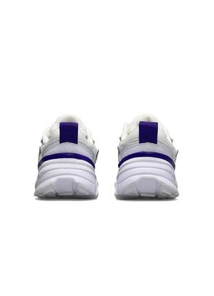 Женские кожаные сетка кроссовки nike runtekk wmns white purple, женские кеды найк белые, женская обувь6 фото