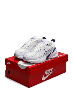 Женские кожаные сетка кроссовки nike runtekk wmns white purple, женские кеды найк белые, женская обувь10 фото