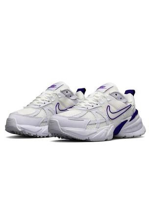 Жіночі шкіряні сітка кросівки nike runtekk wmns white purple, жіночі кеди найк білі, жіноче взуття5 фото