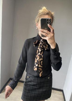 Блуза/блузка/чорна блуза/блуза з галстуком3 фото