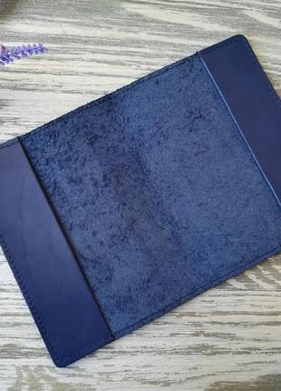 Обложка на паспорт синий и вышивка тризуб2 фото