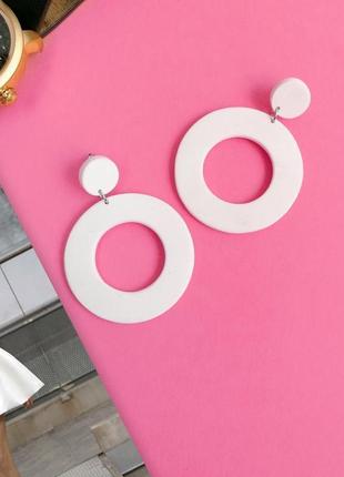 Легкие серьги из полимерной глины c гипоаллергенной  фурнитурой