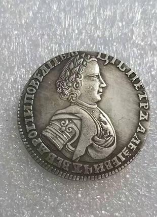 Сувенир монета полтина 1724 года петр 1