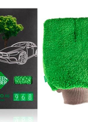 Рукавиця універсальна для миття авто auto а6 серії green fiber auto розміри: 26 см х 17 см