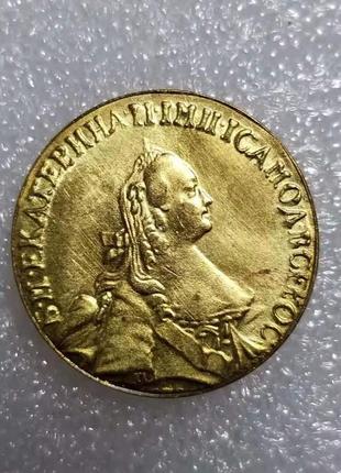 Сувенир монета 5 рублей 1773 года спб екатерина ii1 фото