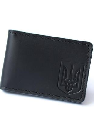 Обкладинка для id-паспорта "герб україни",чорна., чорний1 фото