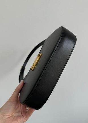 Стильна сумка жіноча з гладкої чорної шкіри celine фірмова регулювання ручка пильовик8 фото