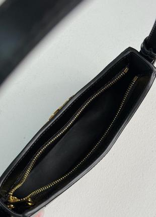 Стильна сумка жіноча з гладкої чорної шкіри celine фірмова регулювання ручка пильовик6 фото