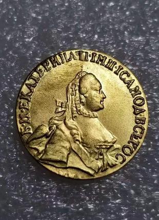 Сувенир монета червонец 1763г екатерины 2, 10 рублей1 фото