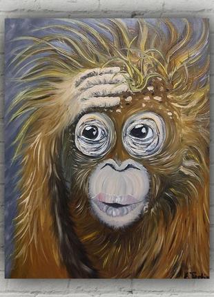 "monkey queen 👑" картина маслом