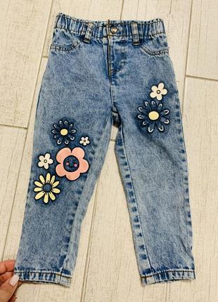 Стильні джинси для дівчинки на резинці1 фото