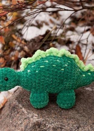 Динозавр ручной работы вязаная плюшевая игрушка динозаврик